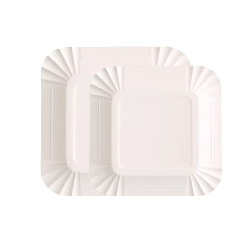 Custom Printed Disposable Biodegradable Square Paper Cake Plates