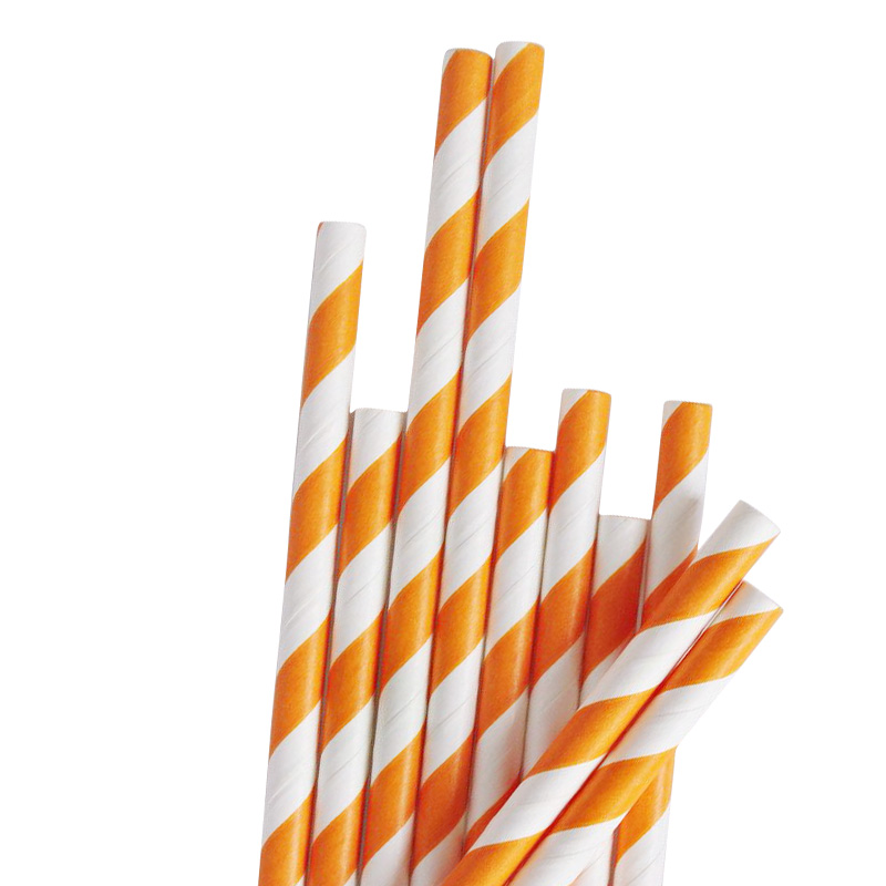 Hot Selling Disposable Plastic Free Striped Paper Drinking Straws for Hot Drinks