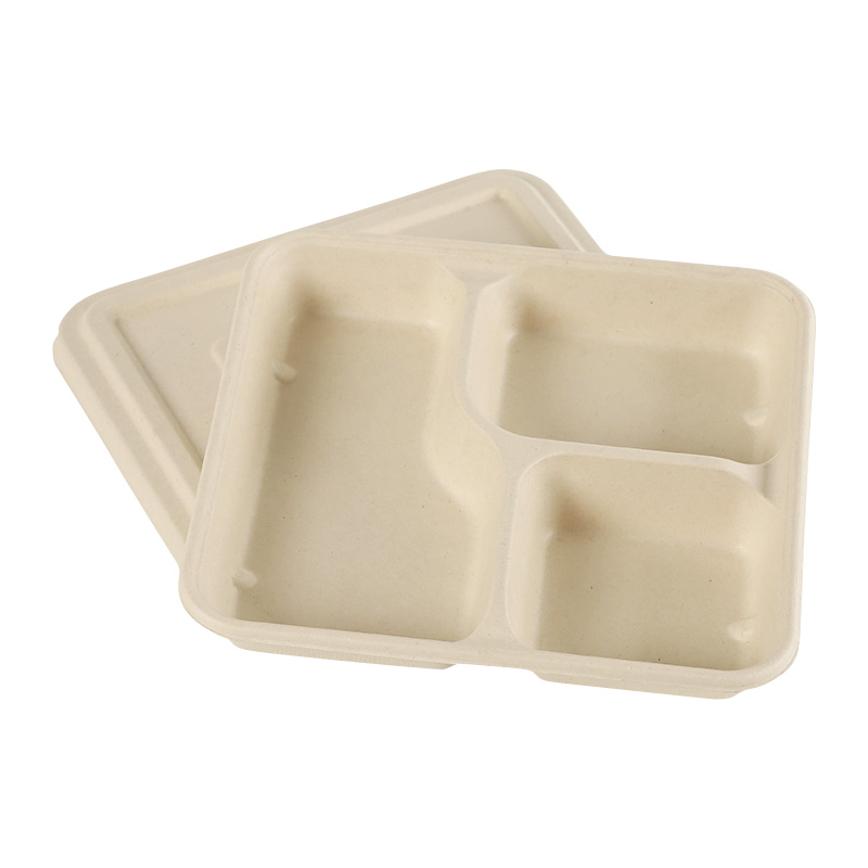 Sugarcane 3 Compartment Food Tray